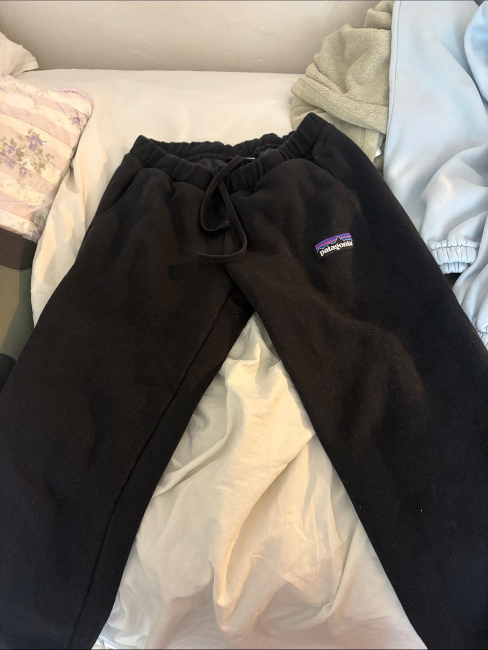 Patagonia Black Joggers with Logo Patch